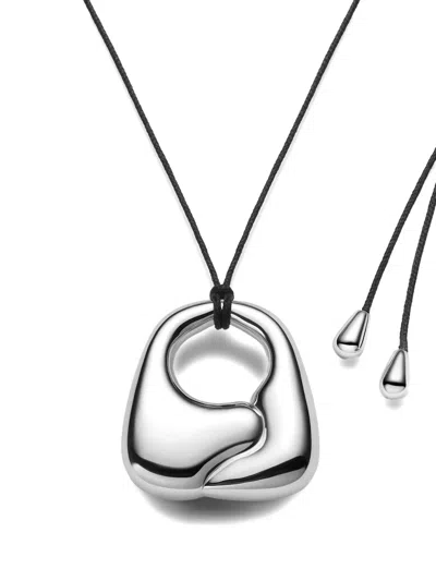 Maria Black Large Weekender Necklace In Silver