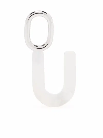 Maria Black Lucid Letter U Charm In Weiss