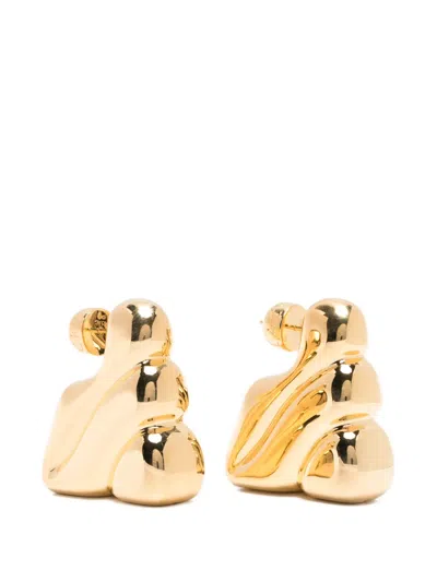 Maria Black Medium Bogota Wavy Earrings In Gold