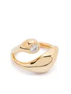 Maria Black Mermaid Ring In Gold