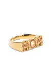 Maria Black Mom Rose Crystal Ring In Gold