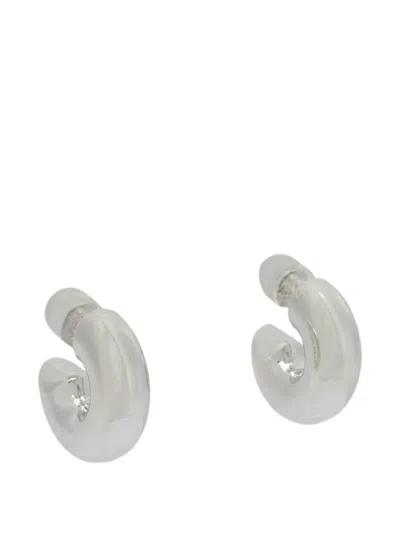 Maria Black Polished Hoop Earrings In Silver
