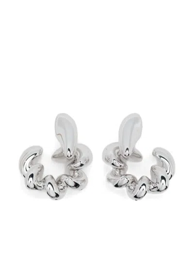 Maria Black Polished Twisted Earrings In Metallic