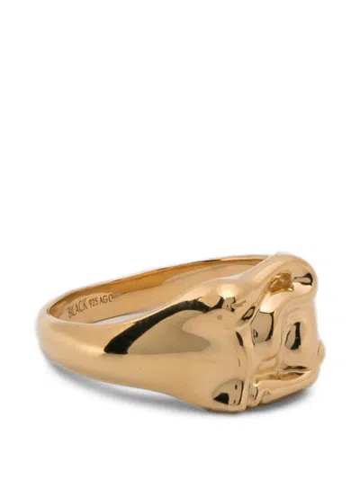 Maria Black Rabbit Mini Signet Ring In Gold