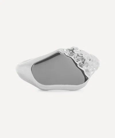 Maria Black Rhodium-plated Sterling Silver Sawyer Signet Ring