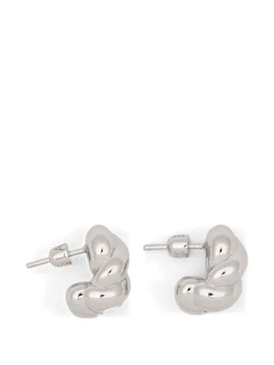 Maria Black Robe Small Twisted Earrings In Metallic