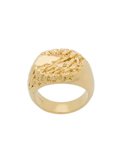 Maria Black Rock Signet Ring In Gold
