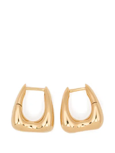 Maria Black Satchel Bend Huggie Earrings In Gold