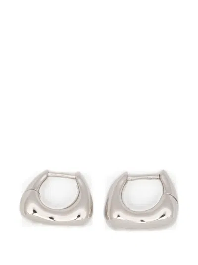 Maria Black Satchel Huggie Earrings In Metallic
