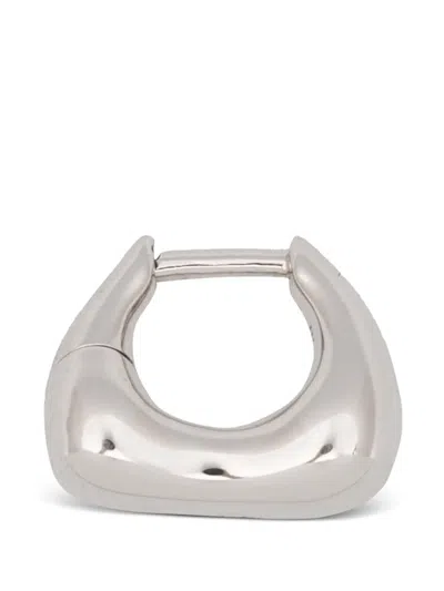 Maria Black Satchel Huggie Earrings In Metallic