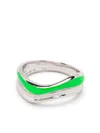 Maria Black Soma Neon-detail Ring Stack In Silber