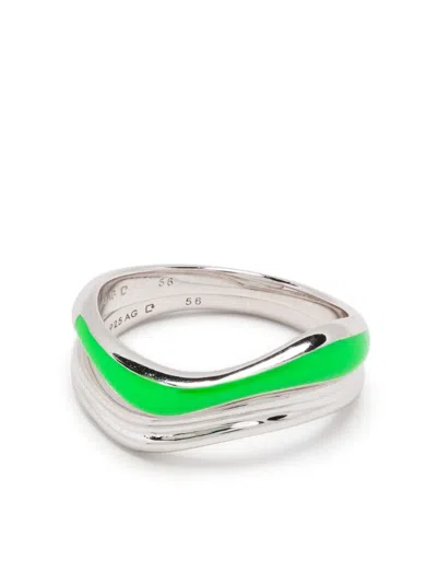 Maria Black Soma Neon-detail Ring Stack In Silber