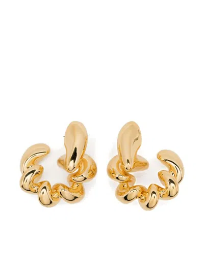 Maria Black Spiral Earrings In Gold