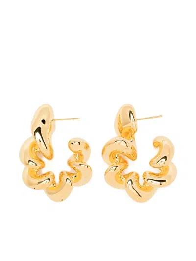 Maria Black Spiral Earrings In Gold