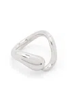 Maria Black Splash Ring In Silver