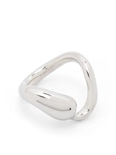 Maria Black Splash Ring In Silver