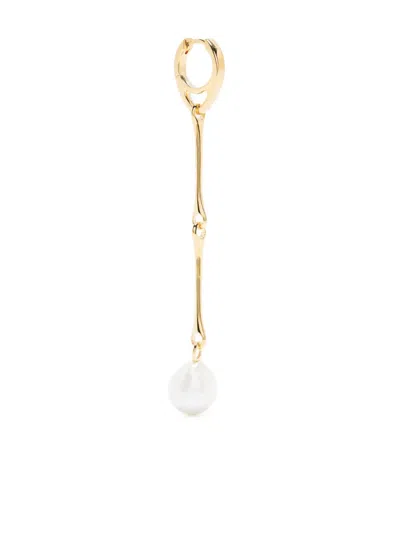 Maria Black Stag Pearl Drop Earring In Gold