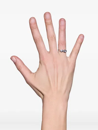 Maria Black Sterling Silver Double-stone Signet Ring In Neutral