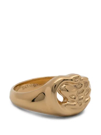 Maria Black Swan Mini Signet Ring In Gold