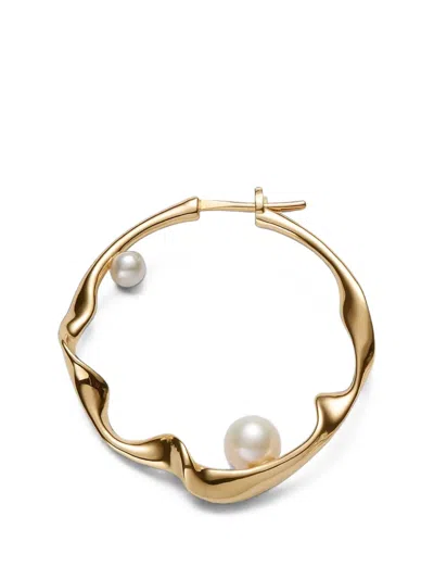 Maria Black Tide Pearl Hoop Earring In Gold