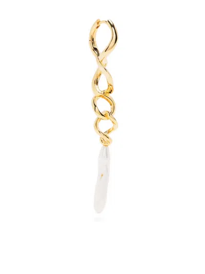 Maria Black Right Side Tornado Pearl Mono Earring In Gold,pearl