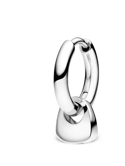 Maria Black Tote Mini Huggie Earring In Silver