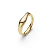 Maria Black Wavy Stackable Band Ring In Recycled Sterling Silver In Gold