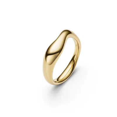 Maria Black Wavy Stackable Band Ring In Recycled Sterling Silver In Gold