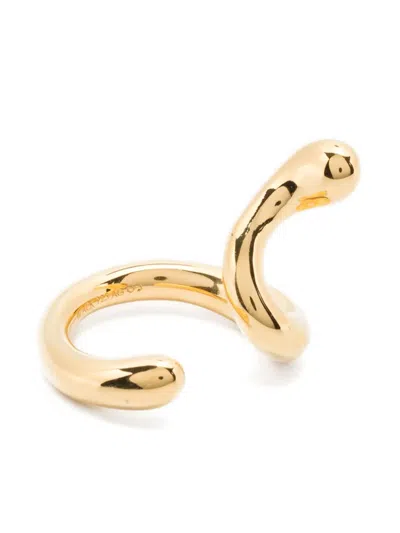 Maria Black Whirl Coil Ear Cuff In Gold