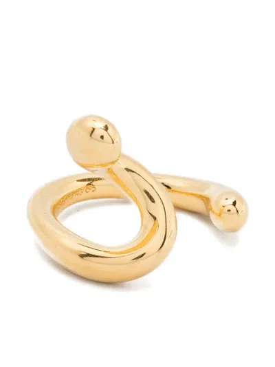 Maria Black Whirl Ear Cuff In Gold
