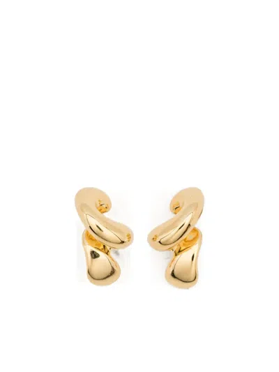 Maria Black Whirl Earrings In Gold