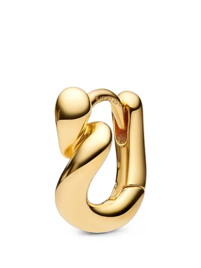 Maria Black Whirl Huggie Earring In Gold