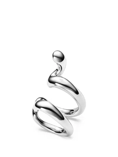 Maria Black Whirl Twisted Ear Cuff In Metallic