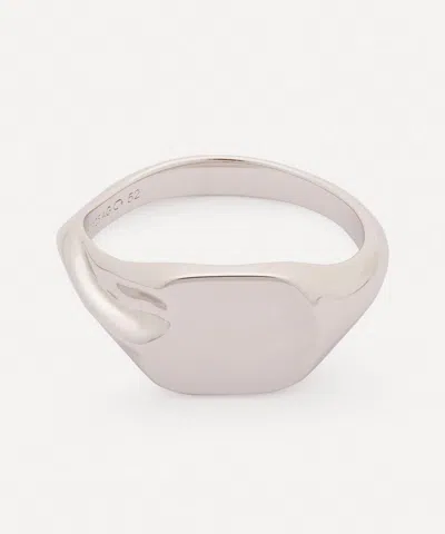 Maria Black White Rhodium Plated Edan Signet Ring