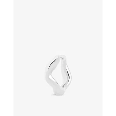 Maria Black Womens Silver Anil 6 Rhodium-plated Recycled Sterling-silver Huggie Earring