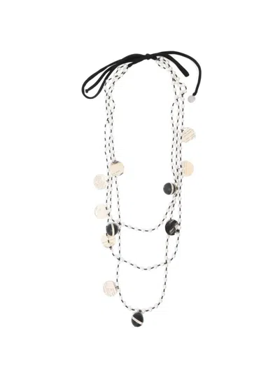 Maria Calderara "aeneid" Multi Threads Necklace In Metallic