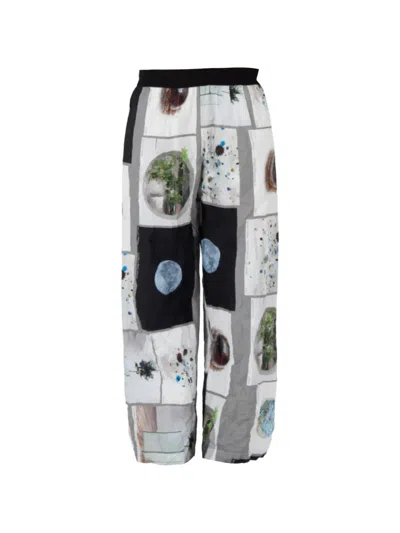 Maria Calderara Artist-print Cotton Trousers In Multi