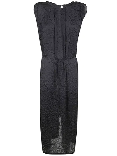 Maria Calderara Back Or Front Long Dress In Black