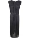 Maria Calderara Back Or Front Long Dress In Black