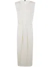 Maria Calderara Back Or Front Long Dress In Milk