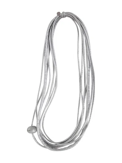 Maria Calderara Bead-detailed Necklace In Silver