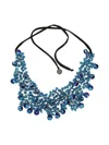 Maria Calderara Beaded Crystal Body Jewellery In Blue