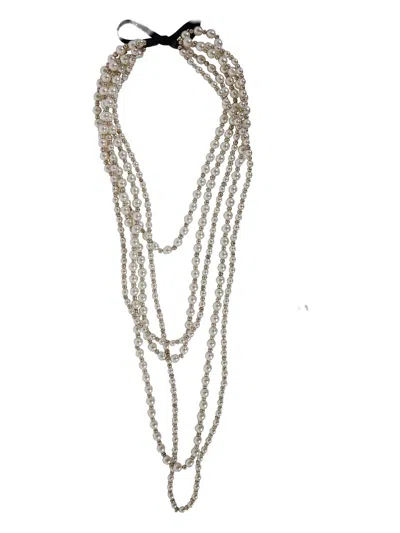 Maria Calderara Beaded Layered Necklace In Neutral