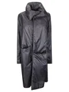 Maria Calderara Black Coat With Internal Drawstring In Gray