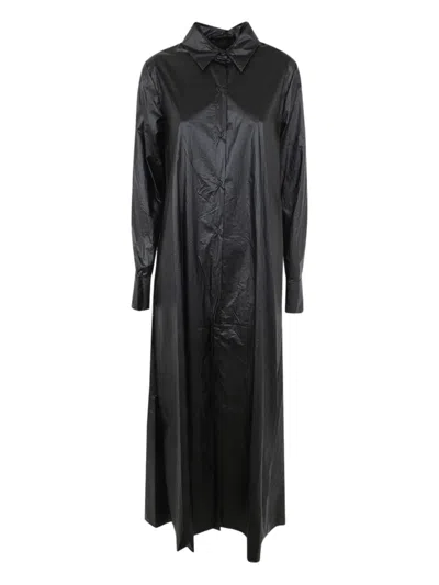 Maria Calderara Wrap Choc Parachute Shirt In Black