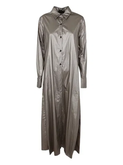 Maria Calderara Wrap Choc Parachute Shirt In Metallic