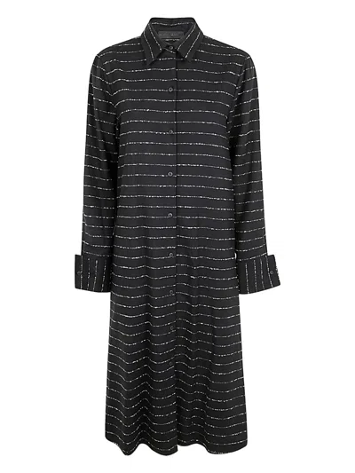 MARIA CALDERARA BUTTONED STRIPED DRESS