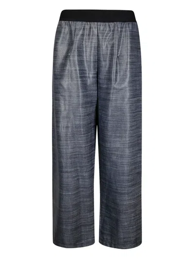 Maria Calderara Chambray Trousers In Blue