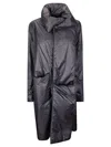 Maria Calderara Black Coat With Internal Drawstring In Black