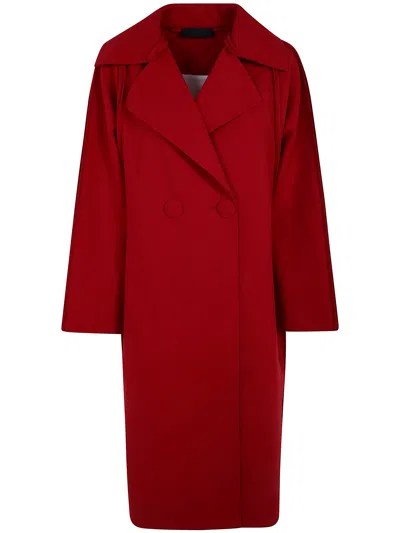 Maria Calderara Coat Double Breasted "w906n.3 3 Ruby Red"